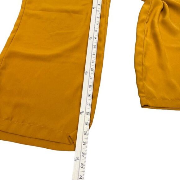 Harmony & Havoc Wide Leg Pants Mustard Yellow Gold Elastic / Tie Waist Size 3 - Picture 5 of 11